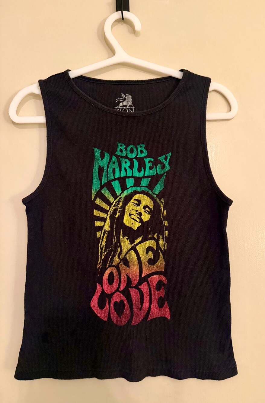 Bob Marley One Love Festival Tank  Black Ribbed Cotton Official Licensed 2010 M